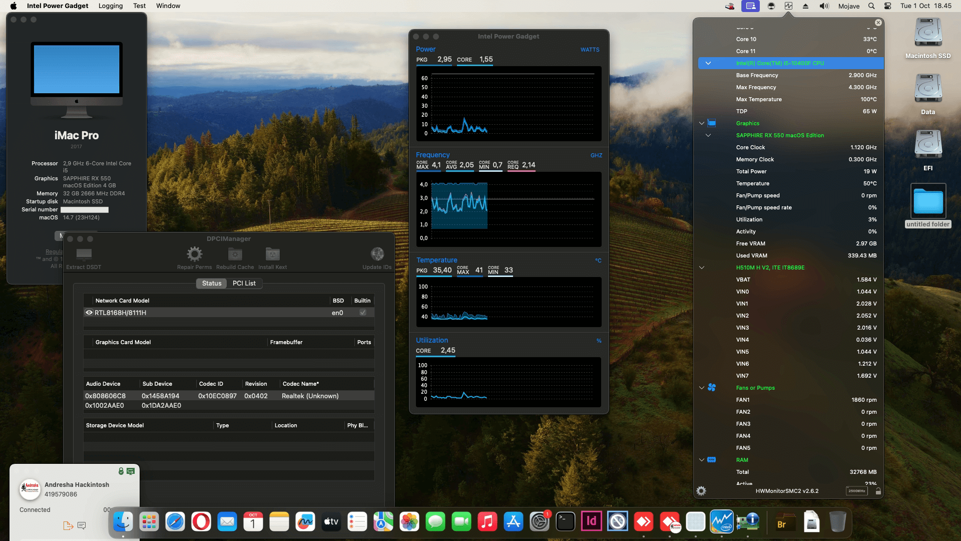 Success Hackintosh macOS Sonoma 14.7 Build 23H124 in Gigabyte H510M H V2 + Intel Core i5 10400F + Sapphire RX 550